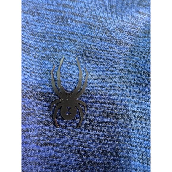 Spyder Active Hoodie Men's Blue /Black 1/4 Zip Pullover Long Sleeve Small PROW B - Picture 2 of 9